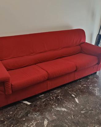 Divano Letto 3 Posti Rosso (Letto Singolo)