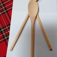 3 mestoli in legno Nuovi lunghi 35 e 30 cm.- Utili