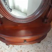 Specchio basculante con cassetto in legno