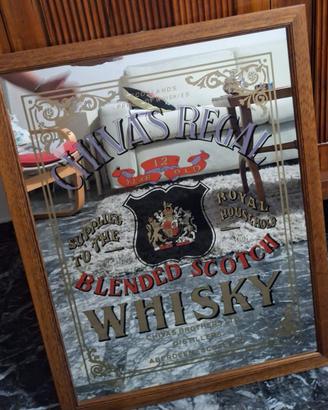 Specchio vintage Chivas Regal 50 cm x 65 cm cornic