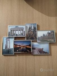 Portafoto multiplo da parete cromato