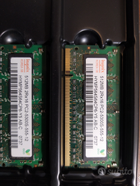 Memoria ram Hynix 2x512mb (tot. 1 gb) per notebooK
