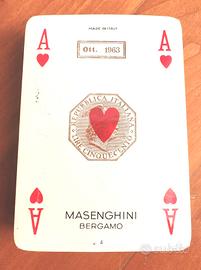 Carte da poker Masenghini Bergamo 1963 vintage 