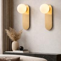 set 2 applique da parete dorate a sfera nordiche 