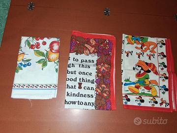 3 Strofinacci Canovacci Lino Cotone Disney Irlanda