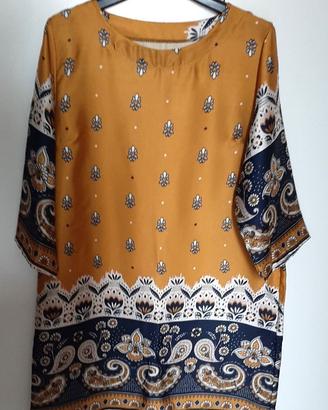 Vestito giallo e blu