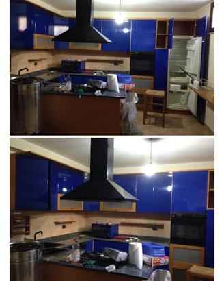 Cucina laccata lucido blu