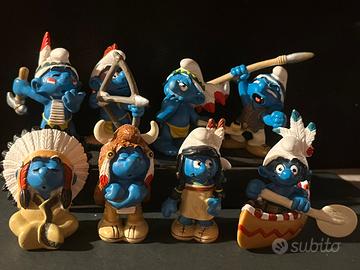 Lotto 8 Puffi serie Indiani Nativi Americani