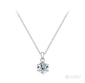 Collana Punto luce con diamante moissanite 1 ct.