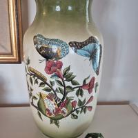 vaso di ceramica fiori e farfalle 