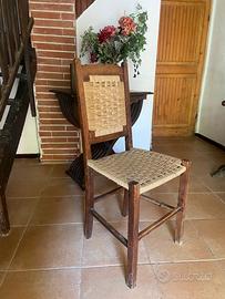 sedie legno e paglia intrecciata