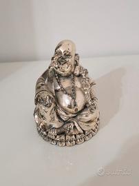 Statua Vintage Buddha Placcata Argento Made Italy