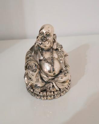 Statua Vintage Buddha Placcata Argento Made Italy