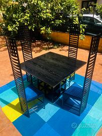 Set Tavolo e Sedie design Mackintosh Bauhaus
