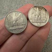 2 Monete in Argento 1930, 5 lire “Aquilotto”