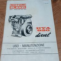 Libretto uso manutenzione motore Slanzi DVA 920