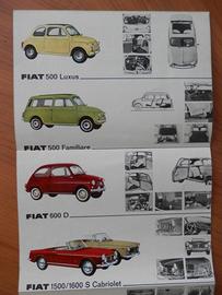 Fiat 50, 600, 1500 Cabrio, 2300 S Coupé, etc  1963