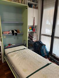 Letto singolo a scomparsa con materasso su misura