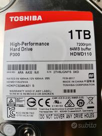 Hard Disk interno Toshiba da 1TB
