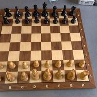scacchiera in vero legno più scacchi re mm98
