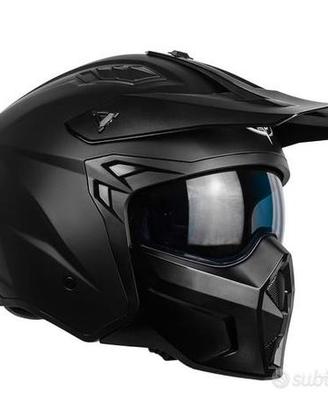 CASCO MOTO ENDURO CON MENTONIERA STACCABILE NERO