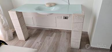 Lavabo in vetro bianco 