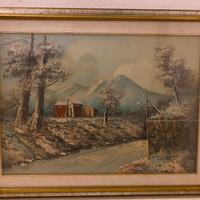 Quadro nevicata con cornice