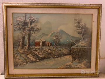 Quadro nevicata con cornice