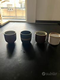 4 bichieri in ceramica