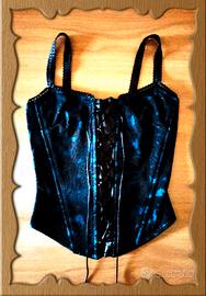 CORSETTO BUSTINO PIZZO RASO STRINGATO LACCI, NUOVO