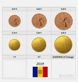 Euro set Andorra 2019 fdc da 1 cent a 50 cent