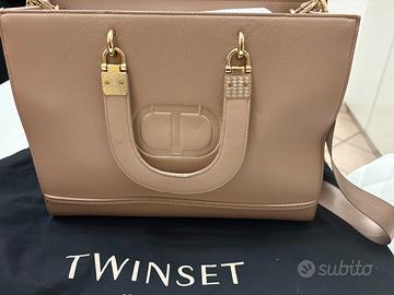 Borsa twinset rosa cipria beige chiaro