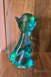 Soprammobile gatto in vetro soffiato