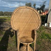 poltrona rattan vintage stile Emmanuelle anni ‘70