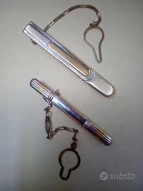 Fermacravatte con inserto in oro