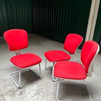 Sedie per ufficio rosse tre pezzi