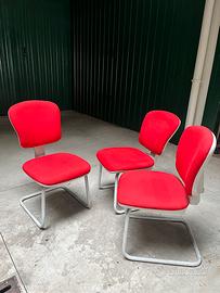 Sedie per ufficio rosse tre pezzi