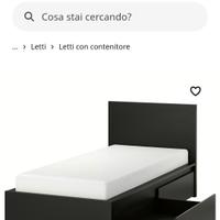 Letto male Ikea con cassetoni