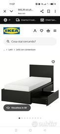 Letto male Ikea con cassetoni