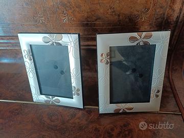 Coppia Cornici Portafoto Silver "Modello FLORA" -