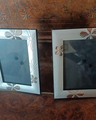 Coppia Cornici Portafoto Silver "Modello FLORA" -