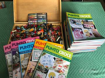 Corso di ricamo con telaio e 263 matasse di filo..