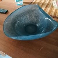 Centrotavola in vetro satinato blu/grigio