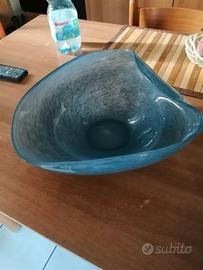 Centrotavola in vetro satinato blu/grigio