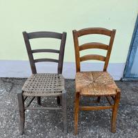 Sedie di legno impagliate