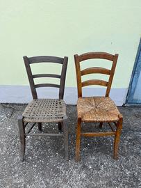 Sedie di legno impagliate
