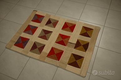Tappeto kilim patch circa 100x70 cm chiaro