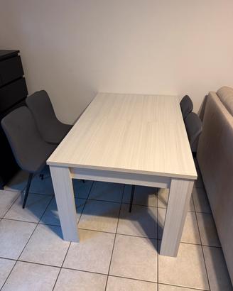 Tavolo allungabile moderno effetto legno chiaro