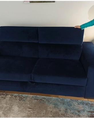 Divano velluto blu Natuzzi