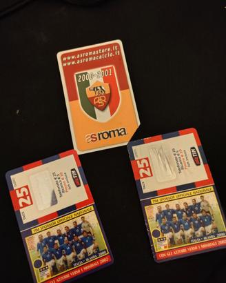 3 schede telefoniche Roma scudetto e Nazionale '02